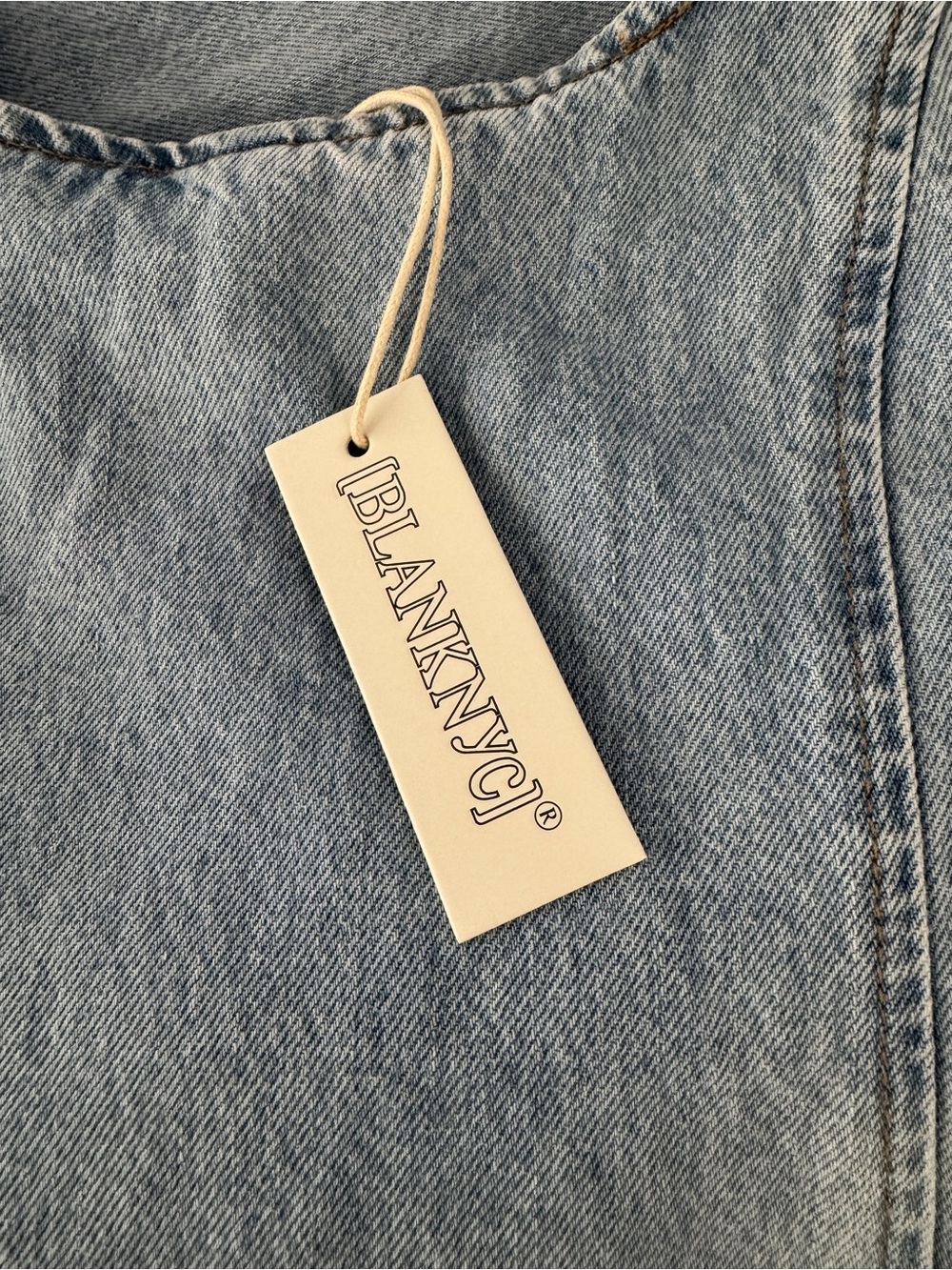 Blank NYC Faded Light Blue Denim Tank Mini Dress - Picture 4 of 4
